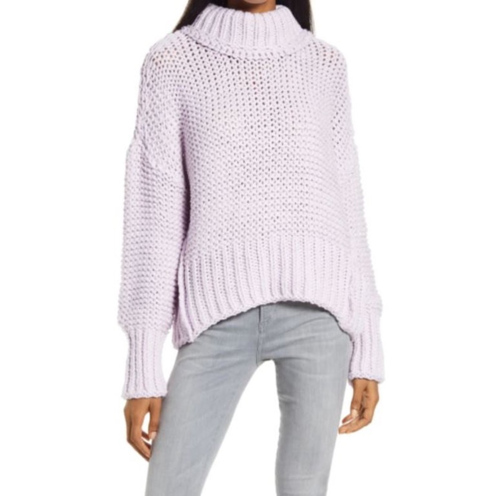 Free People Lavender Crew Neck Sweater